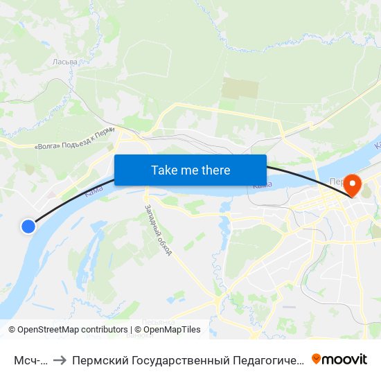 Мсч-133 to Пермский Государственный Педагогический Университет map