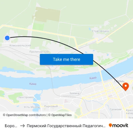 Боровики to Пермский Государственный Педагогический Университет map
