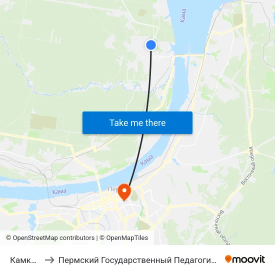 Камкабель to Пермский Государственный Педагогический Университет map