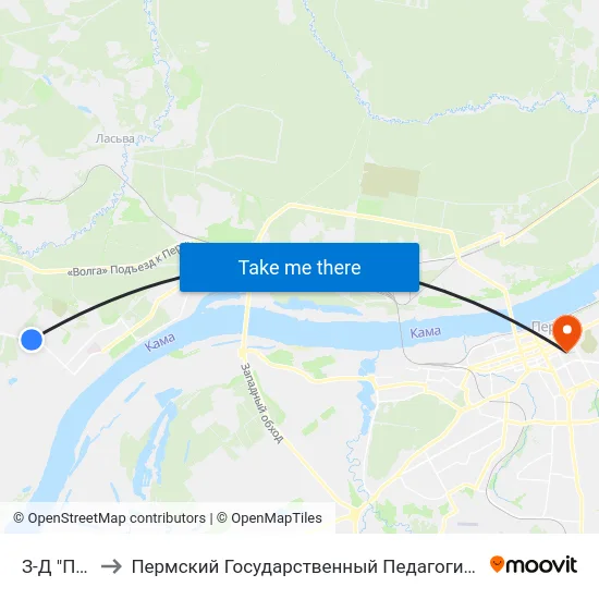 З-Д "Пемос" to Пермский Государственный Педагогический Университет map