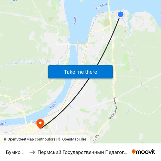 Бумкомбинат to Пермский Государственный Педагогический Университет map