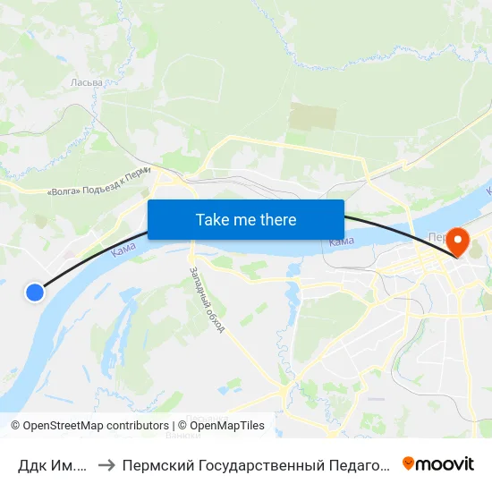 Ддк Им.Кирова to Пермский Государственный Педагогический Университет map