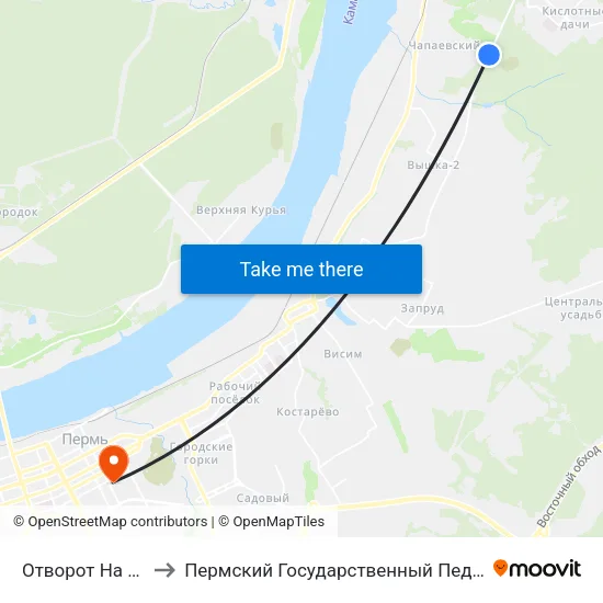 Отворот На Чапаевский to Пермский Государственный Педагогический Университет map