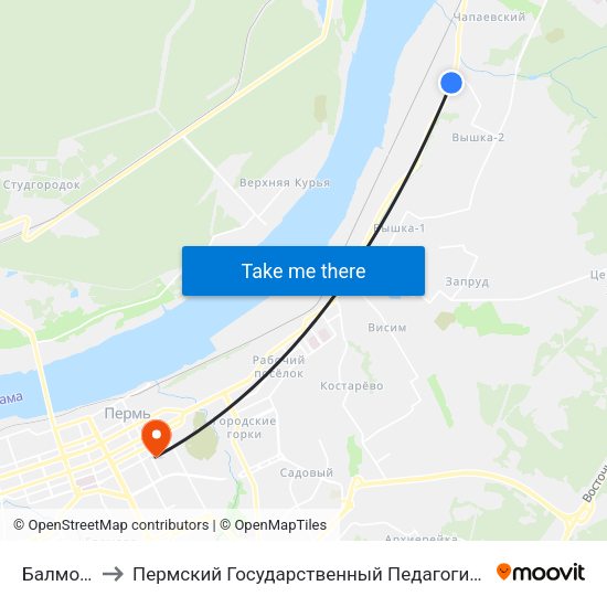 Балмошная to Пермский Государственный Педагогический Университет map