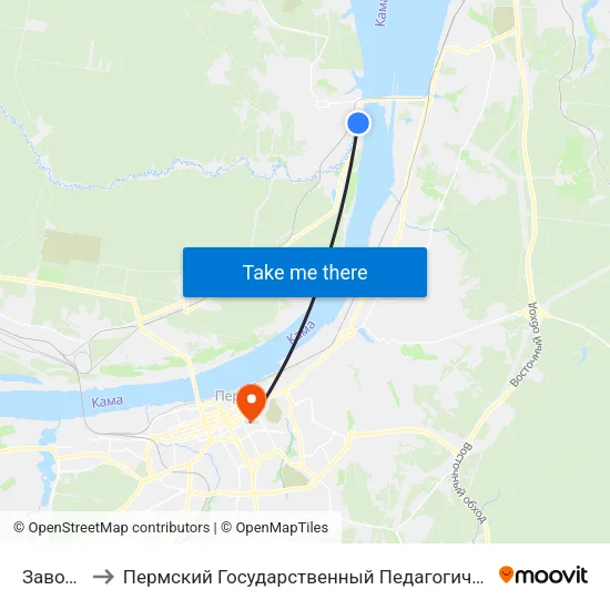 Завод Гск to Пермский Государственный Педагогический Университет map