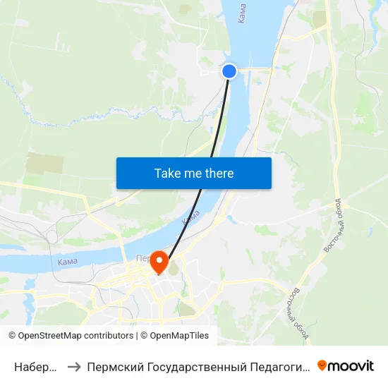 Набережная to Пермский Государственный Педагогический Университет map