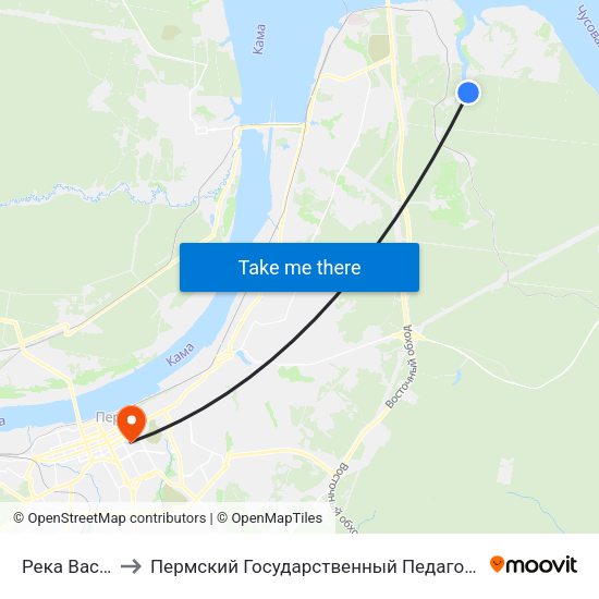 Река Васильека to Пермский Государственный Педагогический Университет map