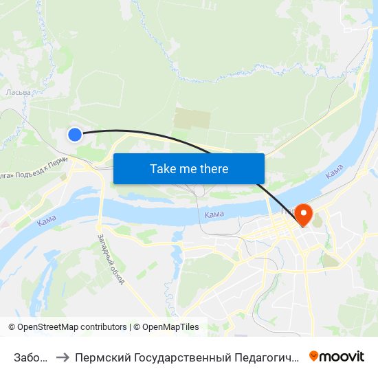 Заборная to Пермский Государственный Педагогический Университет map