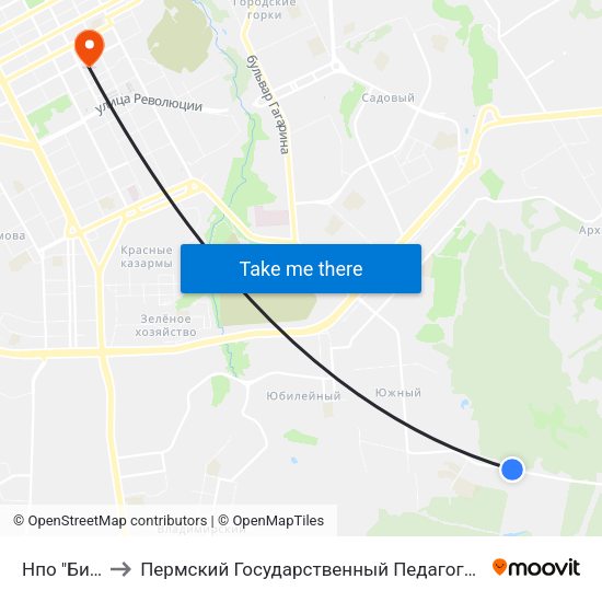 Нпо "Биомед" to Пермский Государственный Педагогический Университет map
