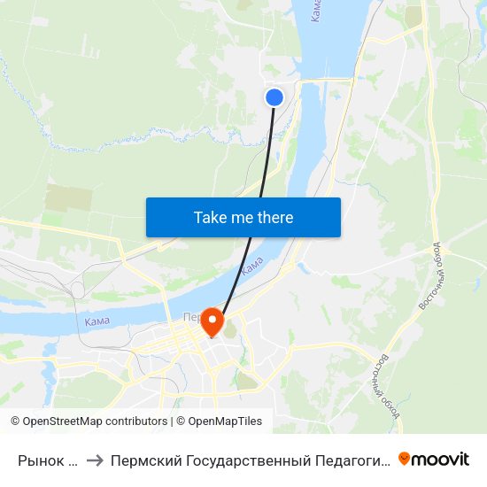 Рынок Гайва to Пермский Государственный Педагогический Университет map