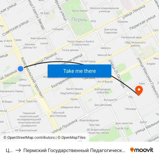 Цум to Пермский Государственный Педагогический Университет map