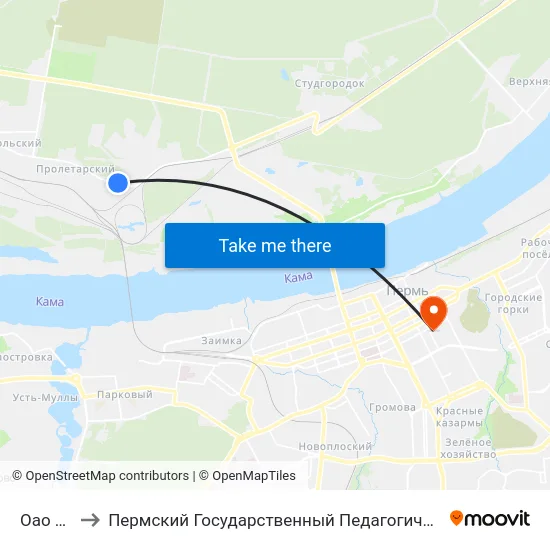 Оао Пзсп to Пермский Государственный Педагогический Университет map