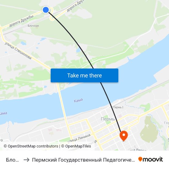 Блочная to Пермский Государственный Педагогический Университет map