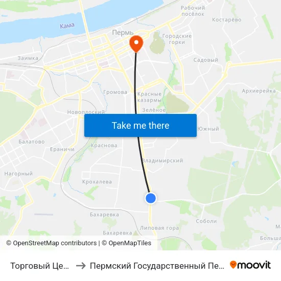 Торговый Центр"Баумолл" to Пермский Государственный Педагогический Университет map