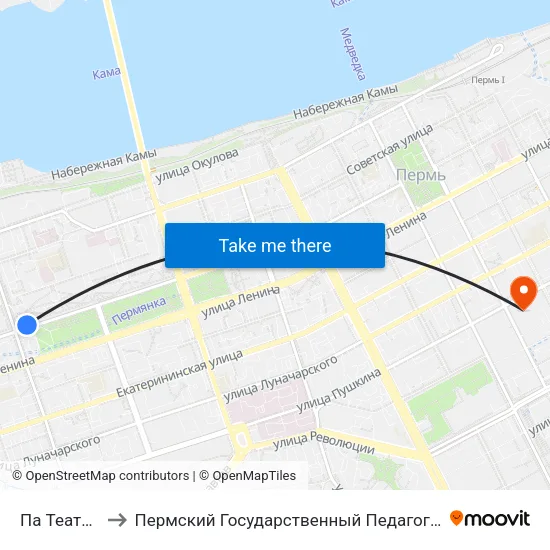 Па Театр-Театр to Пермский Государственный Педагогический Университет map