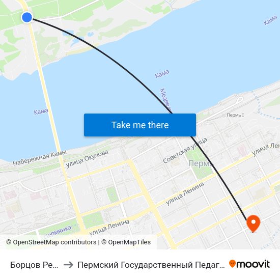 Борцов Революции to Пермский Государственный Педагогический Университет map