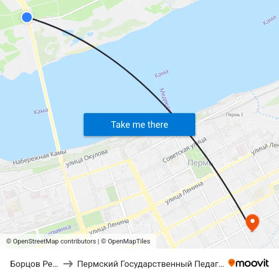 Борцов Революции to Пермский Государственный Педагогический Университет map