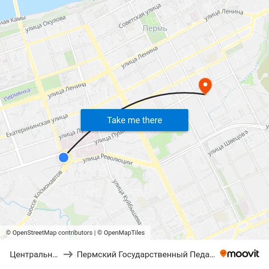 Центральный Рынок to Пермский Государственный Педагогический Университет map