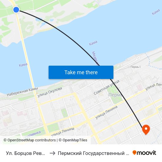 Ул. Борцов Революции (Спешил.) to Пермский Государственный Педагогический Университет map