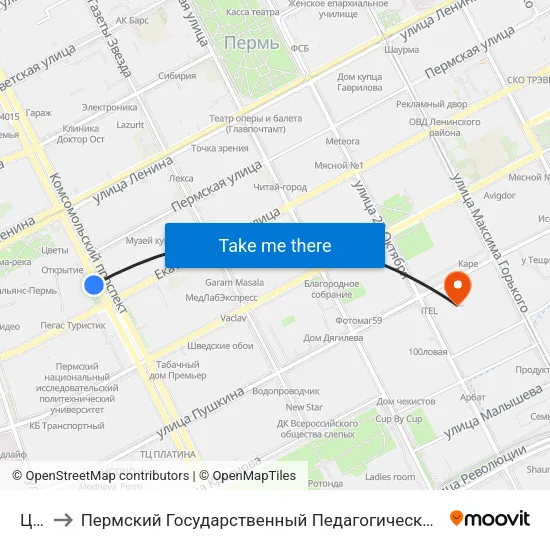 Цум to Пермский Государственный Педагогический Университет map