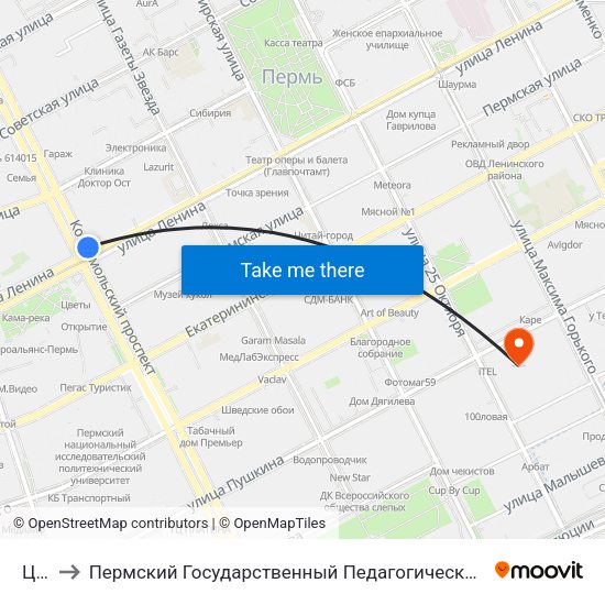 Цум to Пермский Государственный Педагогический Университет map