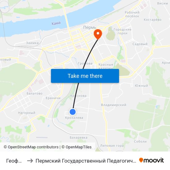 Геофизика to Пермский Государственный Педагогический Университет map