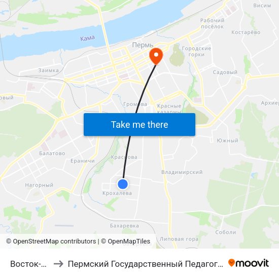 Восток-Сервис to Пермский Государственный Педагогический Университет map