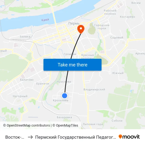 Восток-Сервис to Пермский Государственный Педагогический Университет map