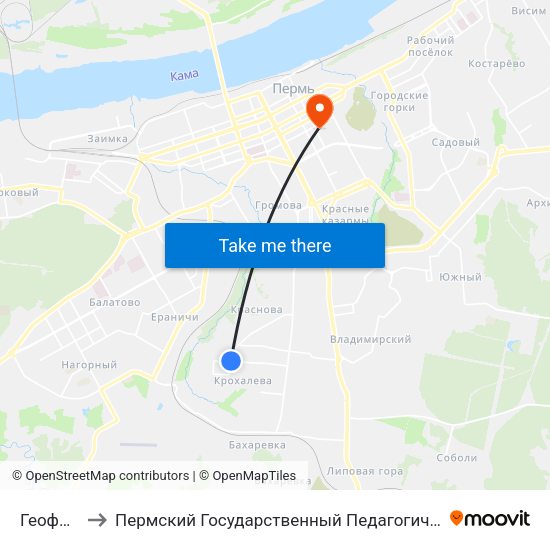 Геофизика to Пермский Государственный Педагогический Университет map