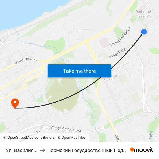 Ул. Василия Соломина to Пермский Государственный Педагогический Университет map