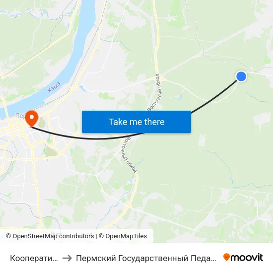 Кооператив Лесное to Пермский Государственный Педагогический Университет map