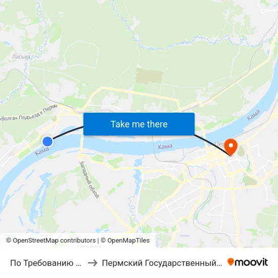 По Требованию (Ул. 5-Я Каховская) to Пермский Государственный Педагогический Университет map