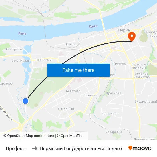Профилакторий to Пермский Государственный Педагогический Университет map