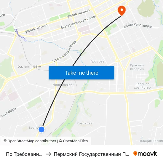 По Требованию (Школа №3) to Пермский Государственный Педагогический Университет map