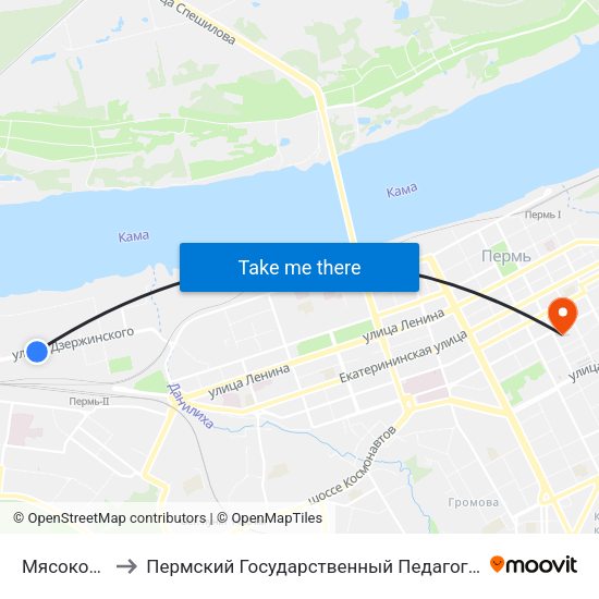 Мясокомбинат to Пермский Государственный Педагогический Университет map