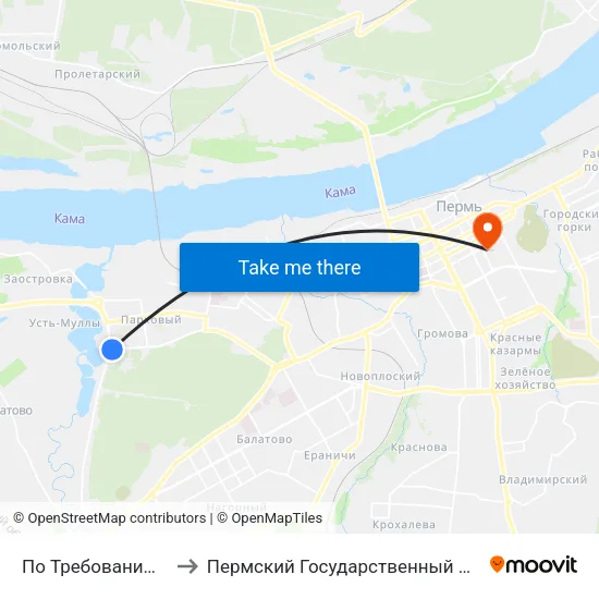 По Требованию (Ул. Куфонина) to Пермский Государственный Педагогический Университет map
