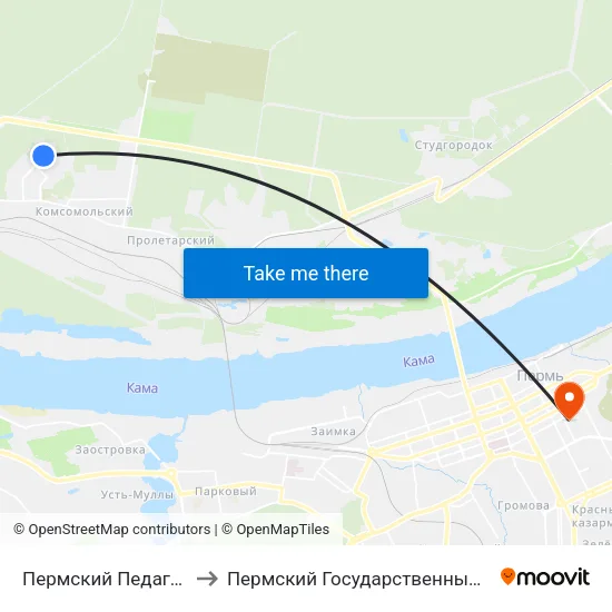 Пермский Педагогический Колледж to Пермский Государственный Педагогический Университет map