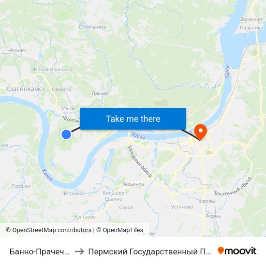 Банно-Прачечный Комбинат to Пермский Государственный Педагогический Университет map