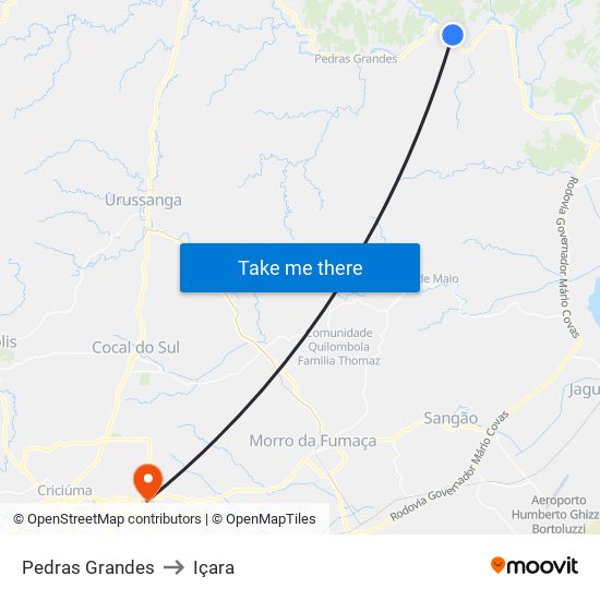 Pedras Grandes to Içara map