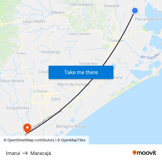 Imaruí to Maracajá map