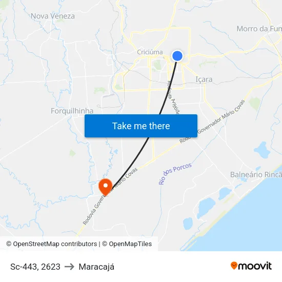 Sc-443, 2623 to Maracajá map