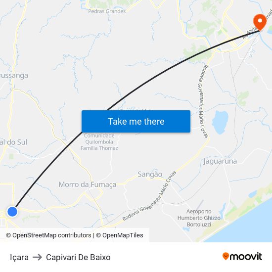 Içara to Capivari De Baixo map