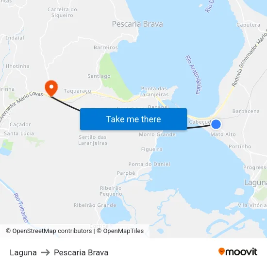 Laguna to Pescaria Brava map