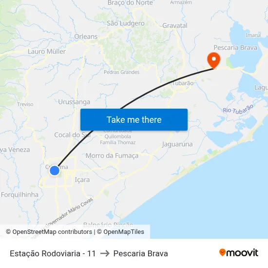 Estação Rodoviaria - 11 to Pescaria Brava map