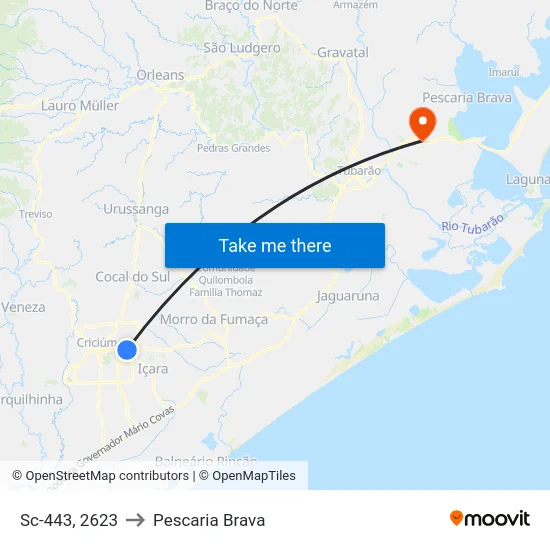Sc-443, 2623 to Pescaria Brava map