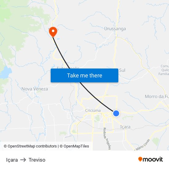 Içara to Treviso map