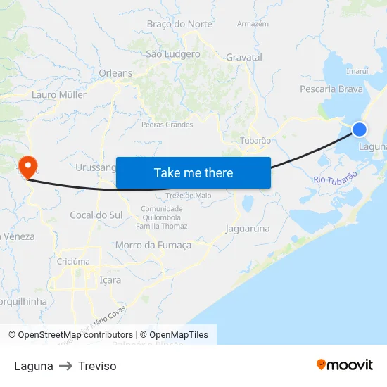 Laguna to Treviso map