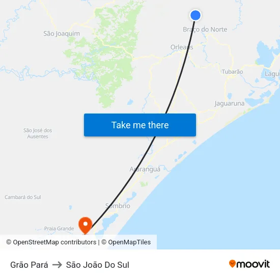 Grão Pará to São João Do Sul map