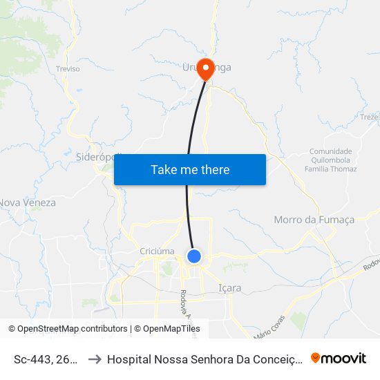 Sc-443, 2623 to Hospital Nossa Senhora Da Conceição map