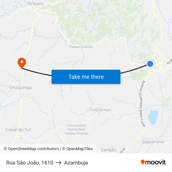 Rua São João, 1610 to Azambuja map
